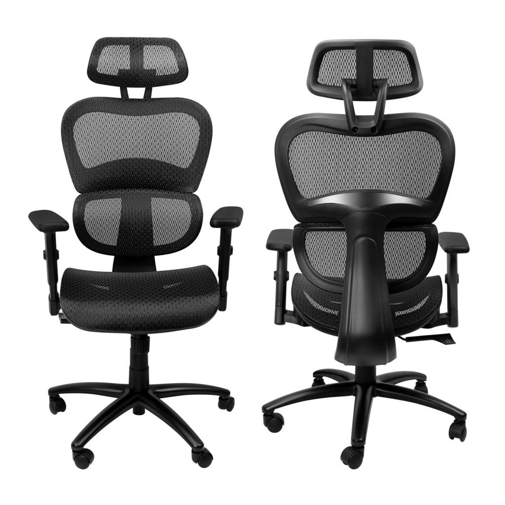 komene ergonomic mesh chair front and back view
