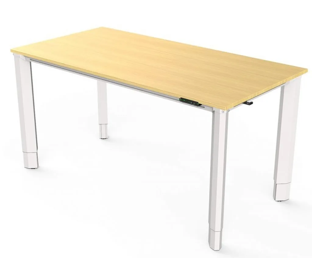 vivistand quattro motorized oak laminate top standing desk