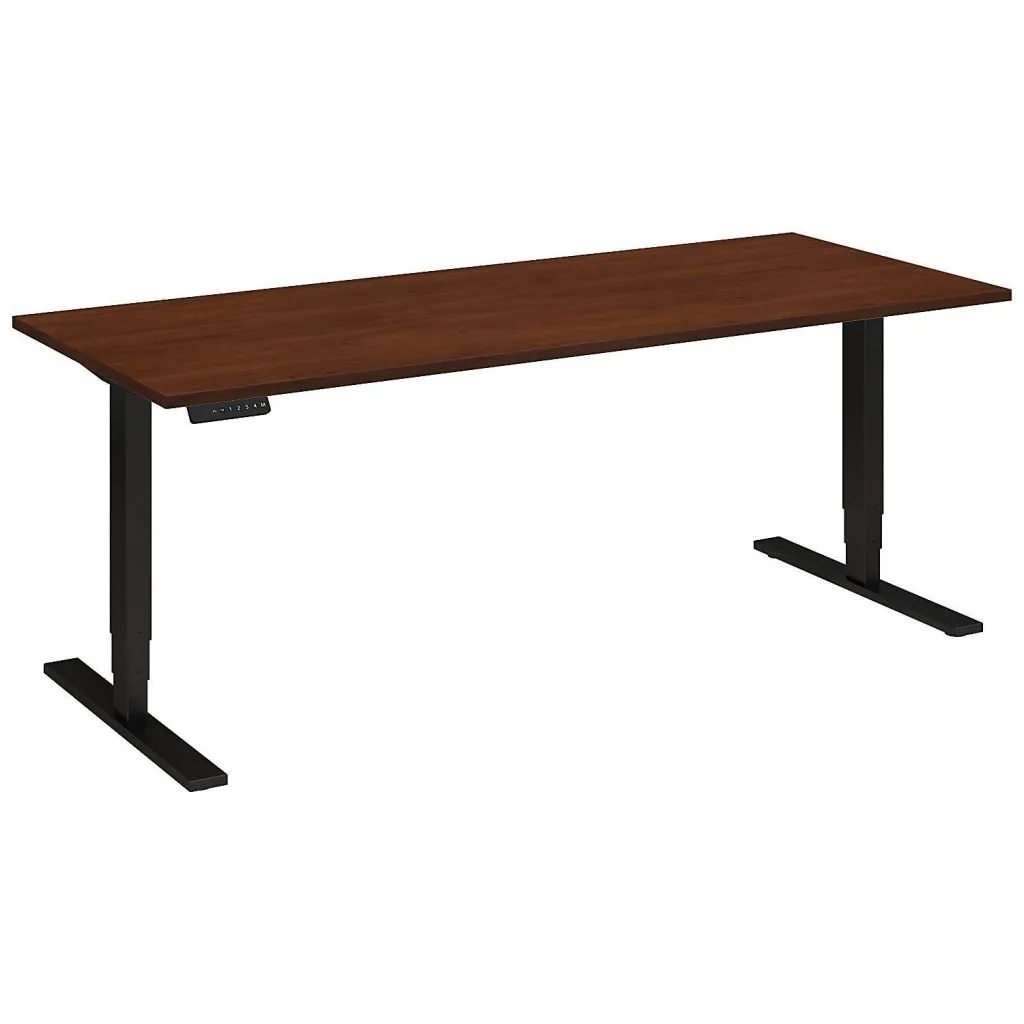 bush business furniture 80" cherry motorized stand up desk