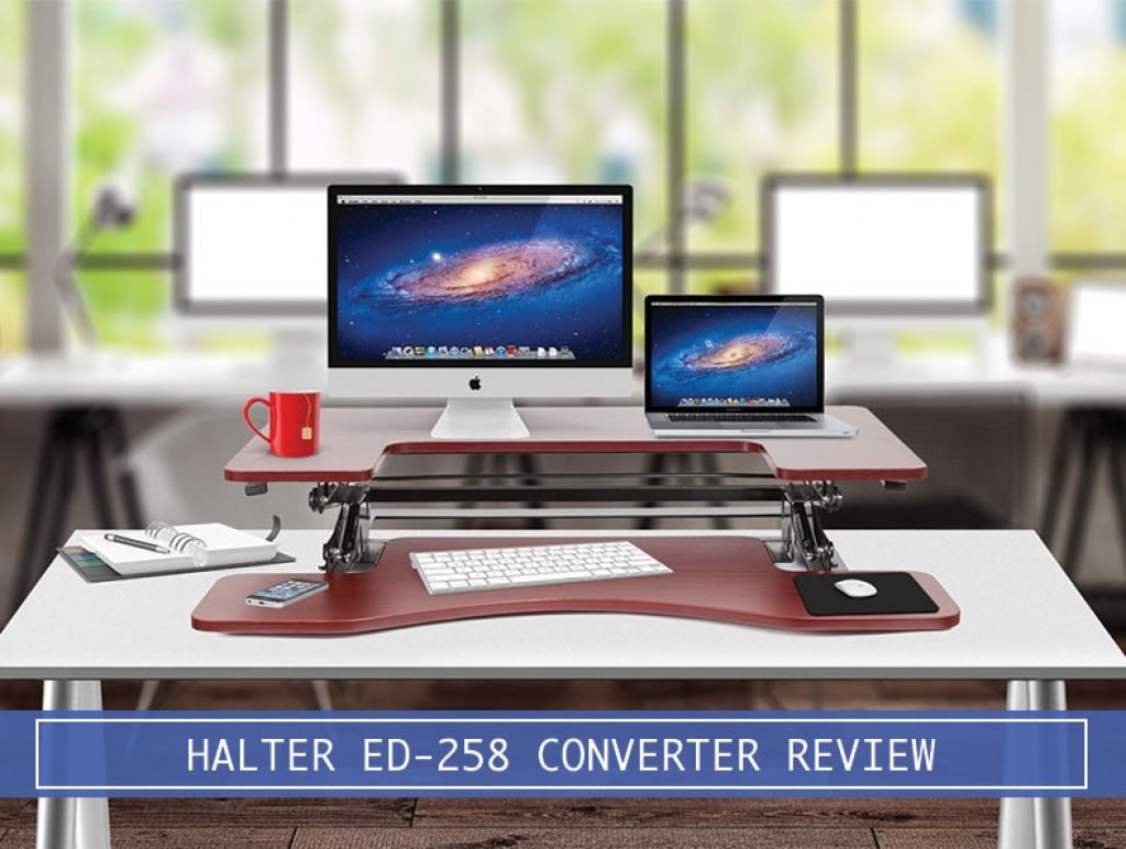 apple device on the halter ed-258 desktop converter with a red coffee cup