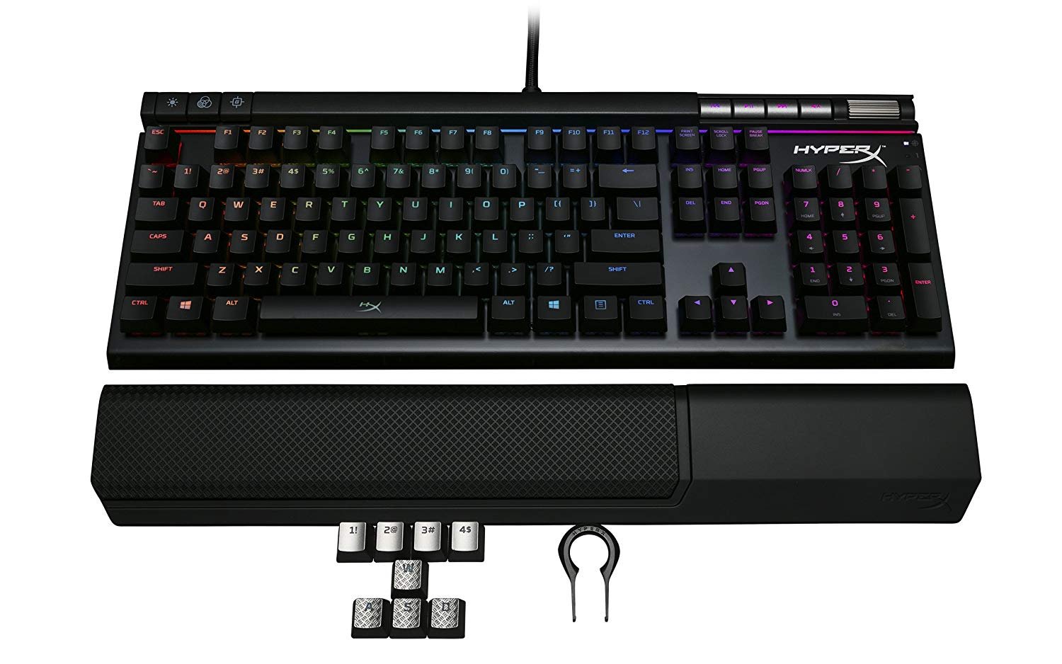 Gaming Keyboard HyperX Alloy Elite RGB Image 4 top view replaceable keys
